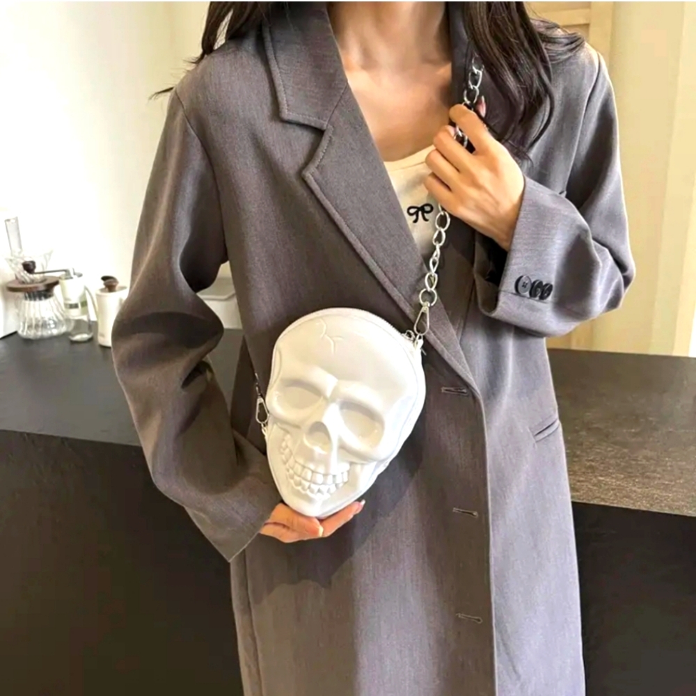White Skull Crossbody Bag